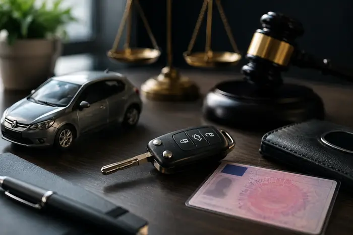 assurance pendant suspension de permis : conducteur relisant son contrat auto