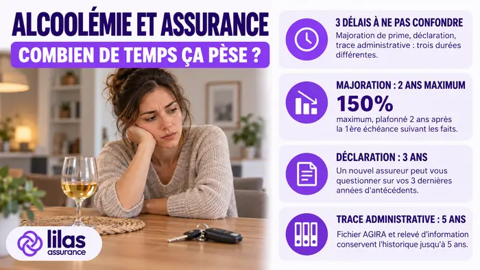 assurance alcool combien de temps : majoration et délais