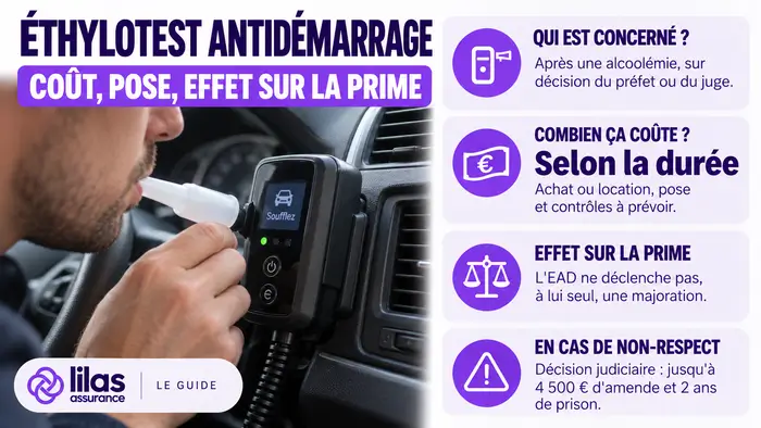 éthylotest antidémarrage assurance : coût et effet sur la prime