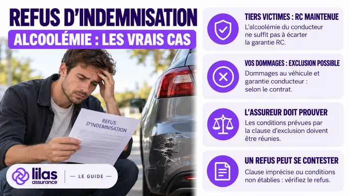 refus indemnisation alcoolémie assurance : les cas réels